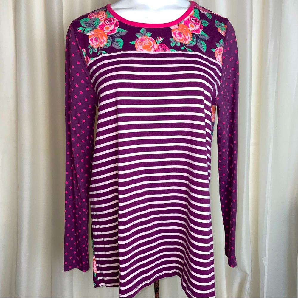 Matilda Jane Calling Bird Floral Striped Top
